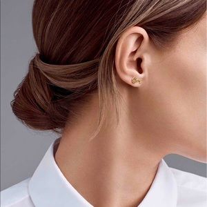 18k Yellow Gold Tiffany & Co Mini Skeleton Key Earrings Set